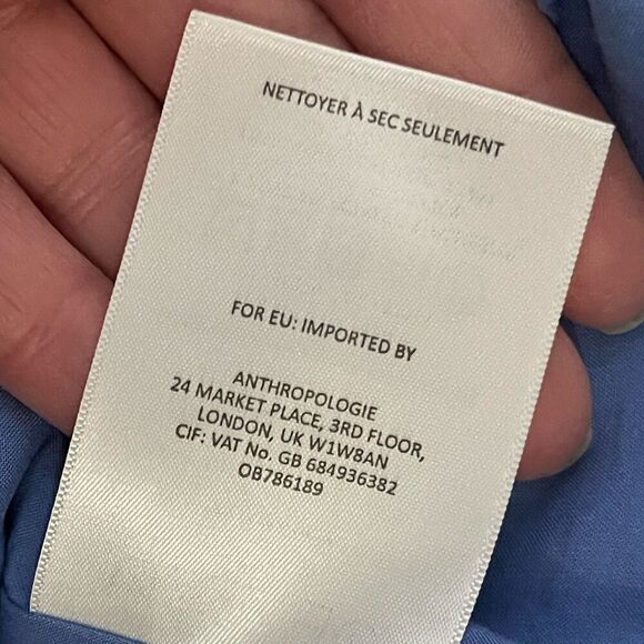 AKEMI + KIN ANTHROPOLOGIE Tweed Striped Shift Dress Size 6 Blue Spring Coastal - Picture 9 of 9